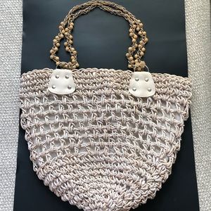 White Straw Beach Bag